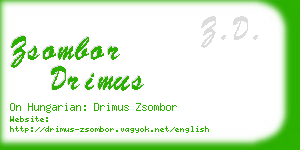 zsombor drimus business card